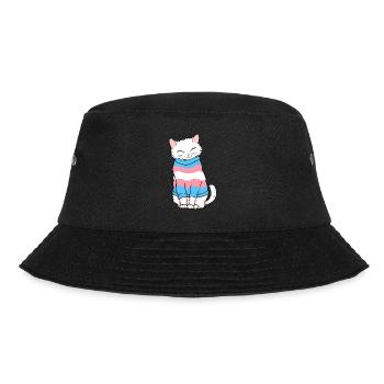 Niedliche Transgender-Katze - Bucket Hat - Schwarz - Vorne - Lela (165cm)