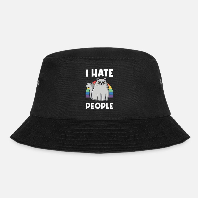 I Hat People Rainbow I Hate People Hate valentine - Bucket Hat - black