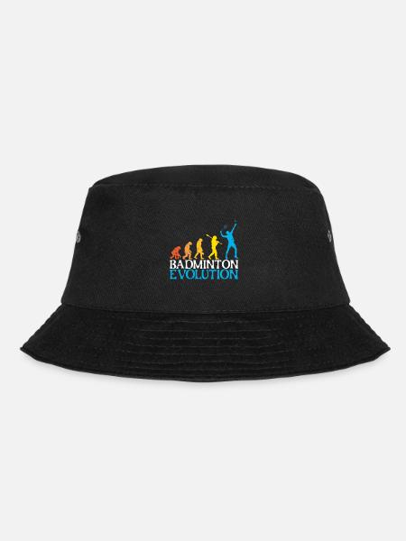 Badminton Evolution Affe Badmintonspieler - Bucket Hat - Schwarz