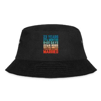 23 Jahre verheiratet Hochzeit Ehe Spruch Geschenk - Bucket Hat - Schwarz - Vorne - Lela (165cm)