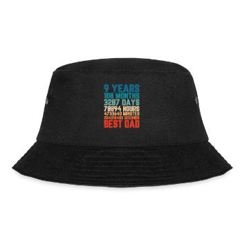 9 Jahre Bester Papa Vater Monate Spruch Geschenk - Bucket Hat - Schwarz - Vorne - Lela (165cm)