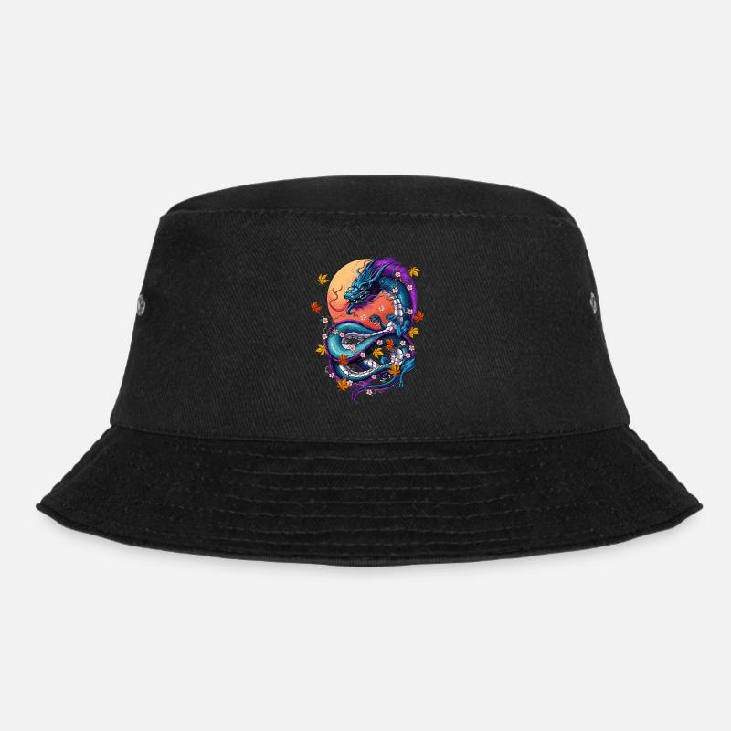 Vaporwave Japanischer Drache - Bucket Hat - Schwarz