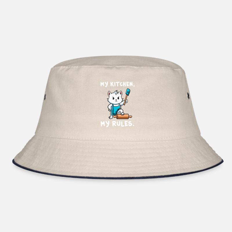 Cat My Kitchen My Rules Bake Gift Bucket Hat