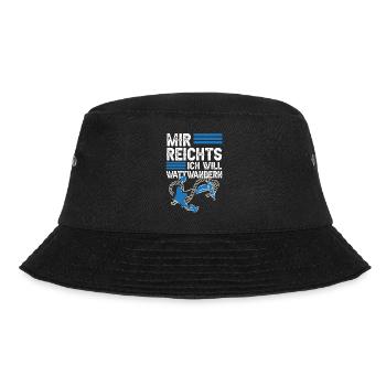 Wattwandern mir reichts - Bucket Hat - Schwarz - Vorne - Lela (165cm)
