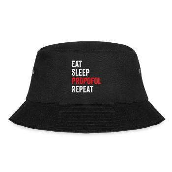 Essen Sie Schlaf Propofol Repeat - Anästhesie - Bucket Hat - Schwarz - Vorne - Lela (165cm)