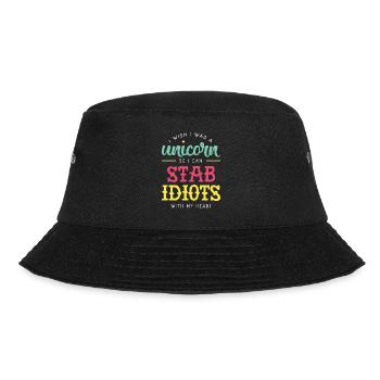 I wish I was a unicorn - Bucket Hat - black - Front - Lela (165cm)