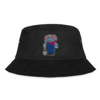 Elephant as farmer with shovel - Bucket Hat - black - Front - Lela (165cm)
