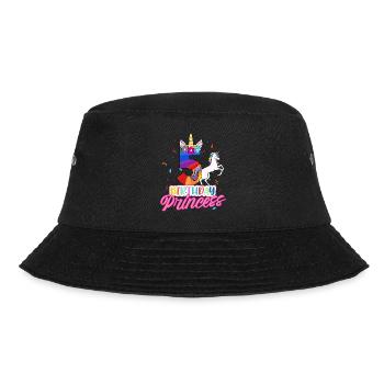 5th Birthday Girl - Bucket Hat - black - Front - Lela (165cm)
