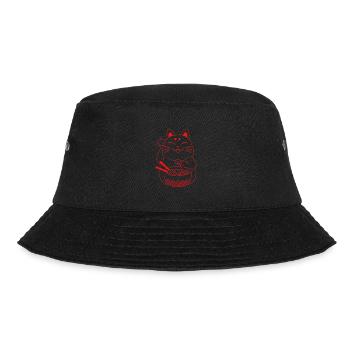 Winkekatze Japan japanische Katze Ramen - Bucket Hat - Schwarz - Vorne - Lela (165cm)