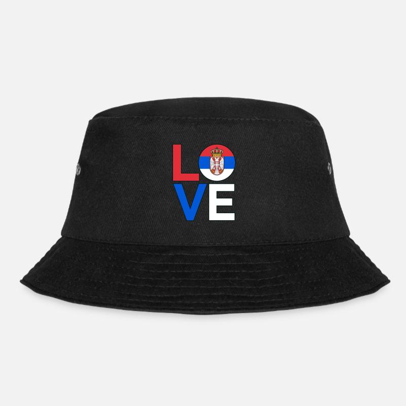 Serbien - Bucket Hat - Schwarz