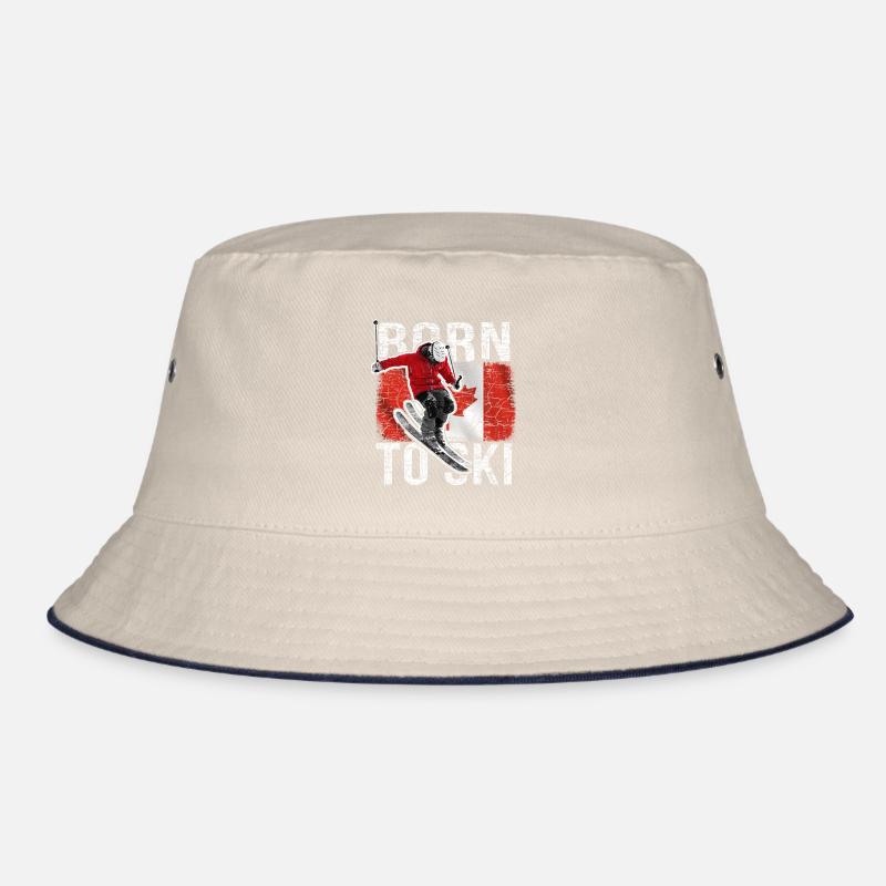 Skier Canada Flag Bucket Hat