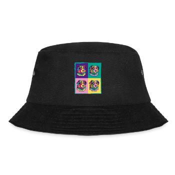 Dog Lover I Pop Art Miniature American Shepherd - Bucket Hat - black - Front - Lela (165cm)