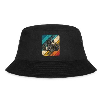 Traktor Retro Traktor Vintage Bauer Landwirt Trakt - Bucket Hat - Schwarz - Vorne - Lela (165cm)