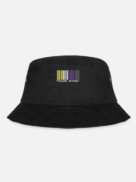 Nonbinary | Nichtbinärer Stolz Barcode Flagge - Bucket Hat - Schwarz