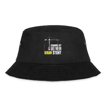 Kran Kranführer - Bucket Hat - Schwarz - Vorne - Lela (165cm)
