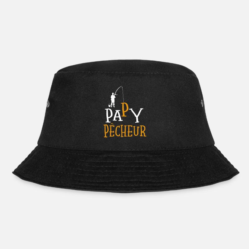 Papy Pêcheur Cadeau Drôle Humour Pêche Original - Bob - noir