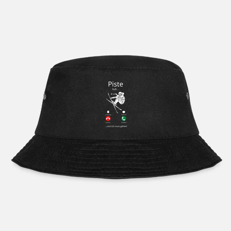 Skipisten Rufen Skiläufer Skischuhe Skigebiet - Bucket Hat - Schwarz