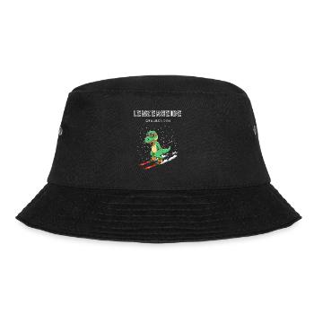 Lenzerheide Graubünden Schweiz Retro Ski T-Rex - Bucket Hat - Schwarz - Vorne - Lela (165cm)