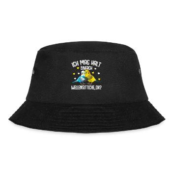 Ich mag halt Wellensittiche Welli - Bucket Hat - Schwarz - Vorne - Lela (165cm)