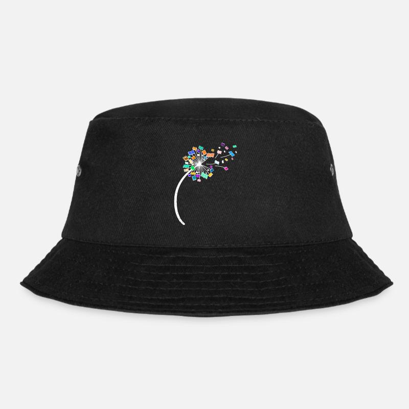 Löwenzahn Buch Bücher Pusteblume - Bucket Hat - Schwarz
