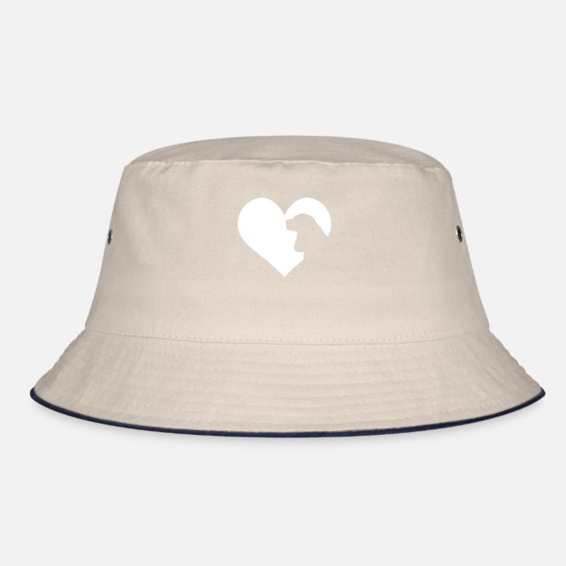 Cocker Spaniel Hund Herz Silhouette Bucket Hat
