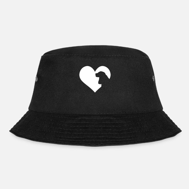 Cocker Spaniel Hund Herz Silhouette - Bucket Hat - Schwarz