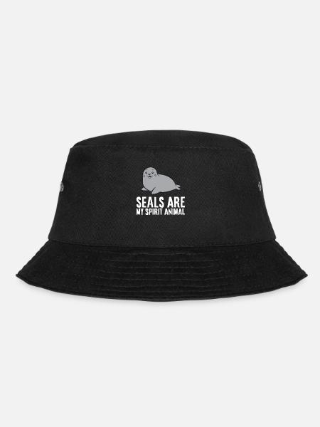Funny Seal Lover Seals Are My Spirit Animal - Bucket Hat - black