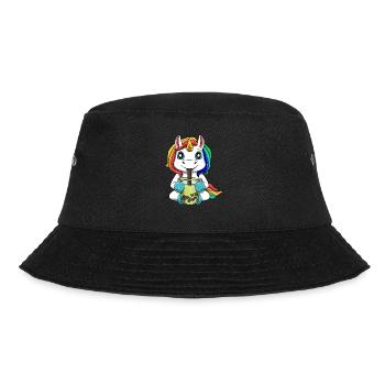 Kawaii Bubble Tea Einhorn Lustiger Boba Tee - Bucket Hat - Schwarz - Vorne - Lela (165cm)