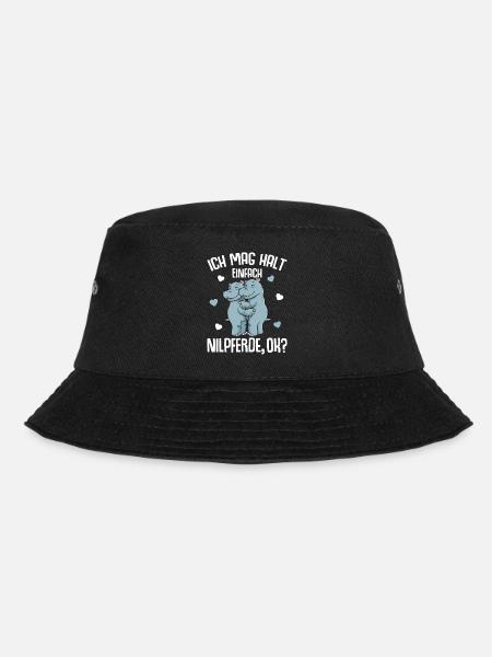 Nilpferd Ich mag halt Nilpferde Hippo - Bucket Hat - Schwarz