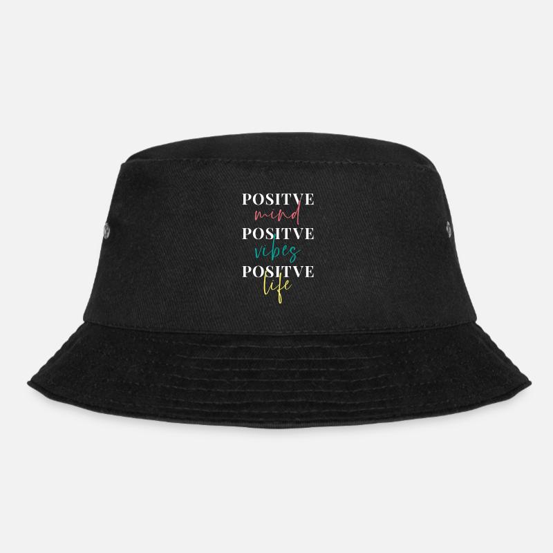 Positive Thinking Saying - Bucket Hat - black