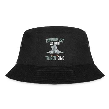 Zuhause ist wo meine Tauben sind Taube - Bucket Hat - Schwarz - Vorne - Lela (165cm)