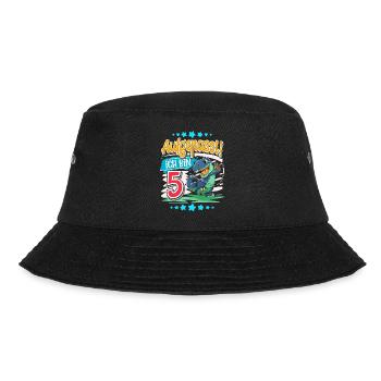 5. Geburtstag 5 Jahre Dinosaurier T Rex - Bucket Hat - Schwarz - Vorne - Lela (165cm)