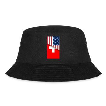 USA Switzerland Swiss Flag Dual Citizen American - Bucket Hat - black - Front - Lela (165cm)