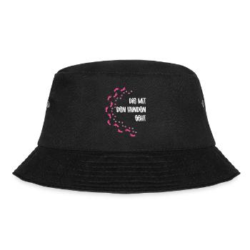 lustige Hunde Gassi Spruch Hundeliebhaber Geschenk - Bucket Hat - Schwarz - Vorne - Lela (165cm)