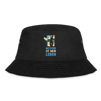 Meckern ist mein Leben Cooler Ziegenbock Spruch - Bucket Hat - Schwarz - Vorne - Lela (165cm)