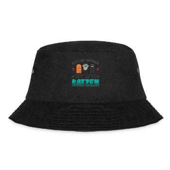 Katzenmama Katze Katzenliebhaber Normal vor drei K - Bucket Hat - Schwarz - Vorne - Lela (165cm)