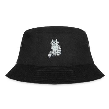 Maine Coon Katze - Bucket Hat - Schwarz - Vorne - Lela (165cm)