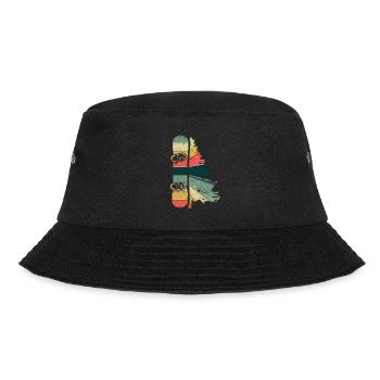Freestyle Snowboarding Retro Snowboard Pine Tree - Bucket Hat - black - Front - Lela (165cm)
