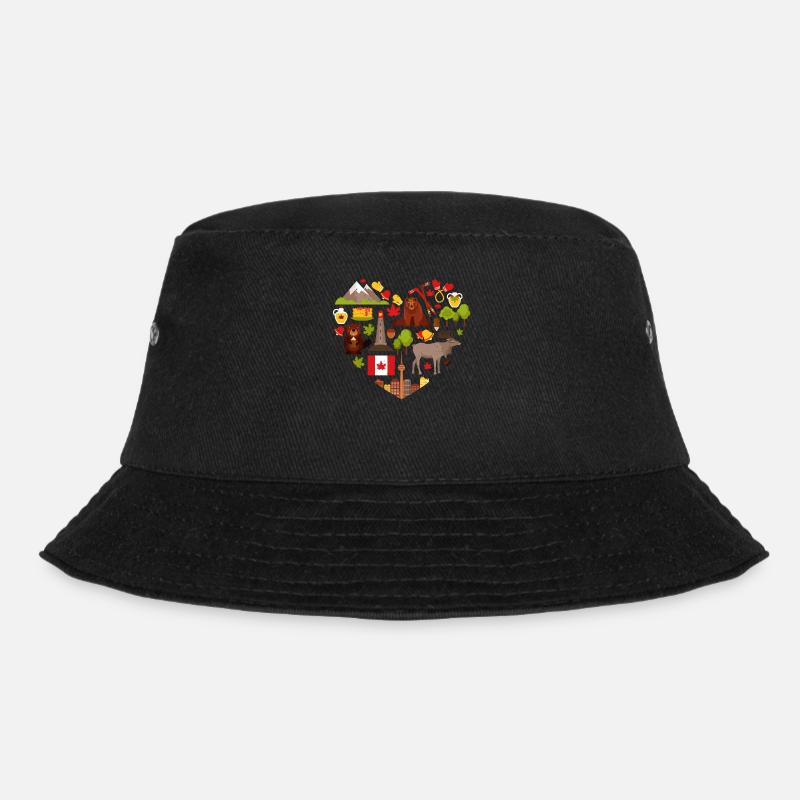 Canadian, Canada, Maple Leaf - Bucket Hat - black