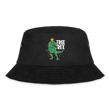 Tree Rex Funny T-Rex Lover Dinosaur Christmas Tree - Bucket Hat - black - Front - Lela (165cm)