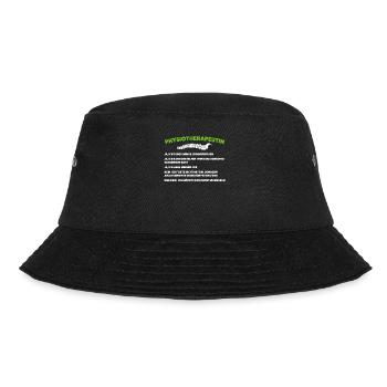 Physio Physiotherapeutin Praxis Geschenk - Bucket Hat - Schwarz - Vorne - Lela (165cm)