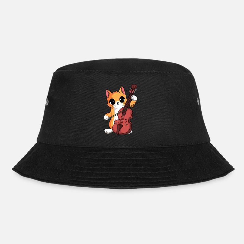 Katze Violinist Orchester - Bucket Hat - Schwarz