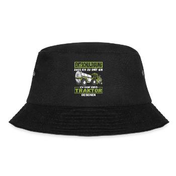 Entschuldigung dass ich zu spät bin Traktor - Bucket Hat - Schwarz - Vorne - Lela (165cm)