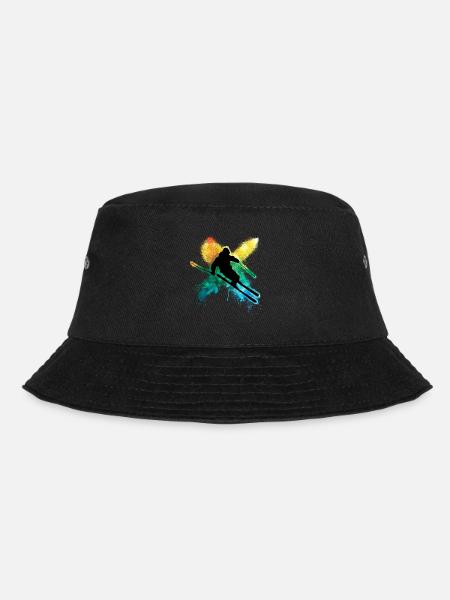 Bunter freestyle ski im Tiefschnee Winterurlaub - Bucket Hat - Schwarz