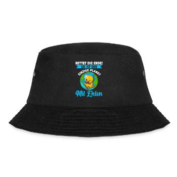 Umweltschutz Ente Tierschutz Enten - Bucket Hat - Schwarz - Vorne - Lela (165cm)