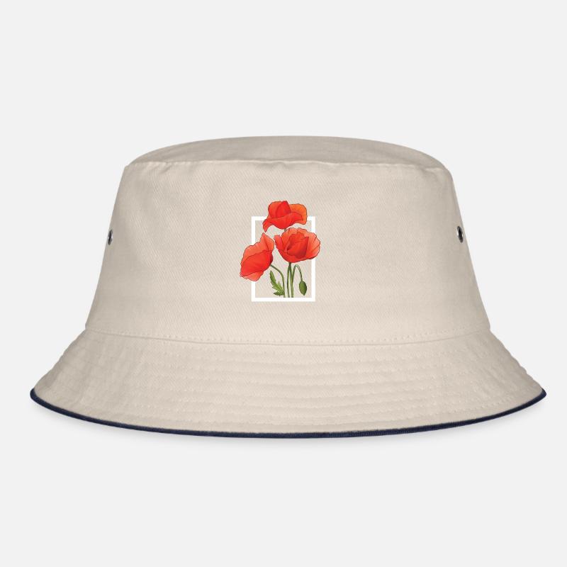 Klatschmohn Mohnblumen Aquarell handgemalt Bucket Hat