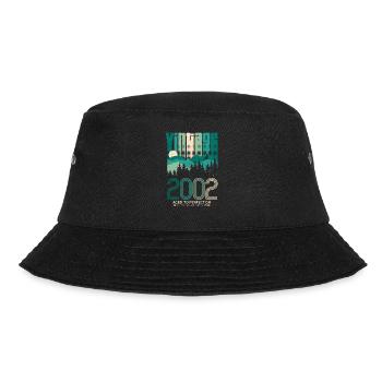 Vintage 2002 20. Geburtstag Zwanzig Jahre - Bucket Hat - Schwarz - Vorne - Lela (165cm)
