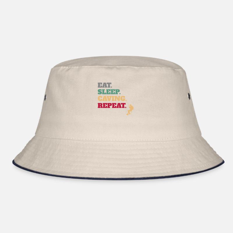 Eat Sleep Caving Repeat Bucket Hat