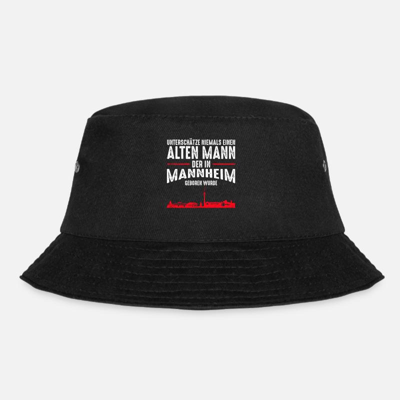 Mannheim Skyline - Lustige alte Männer Sprüche - Bucket Hat - Schwarz