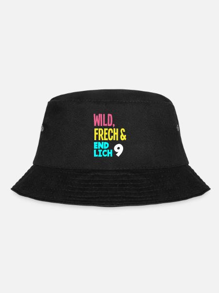9. Geburtstag Wild, Frech & Endlich 9 Jahre - Bucket Hat - Schwarz